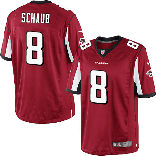 Men's Limited Matt Schaub Nike Jersey Red Home - #8 NFL Atlanta Falcons